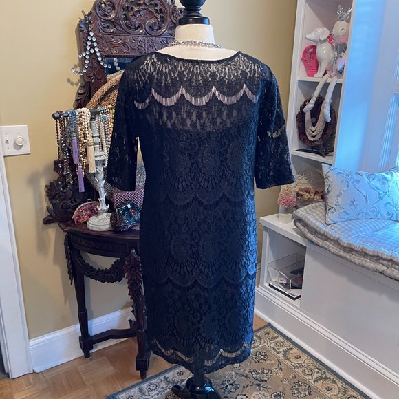 Rabbit Rabbit Rabbit EUC 22W Black Lace Dress - Picture 9 of 14